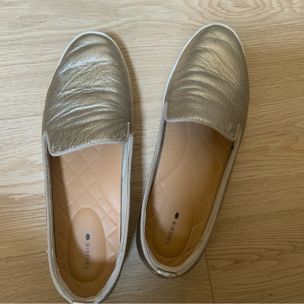 Birdies Gold Flats Slip-On Loafers